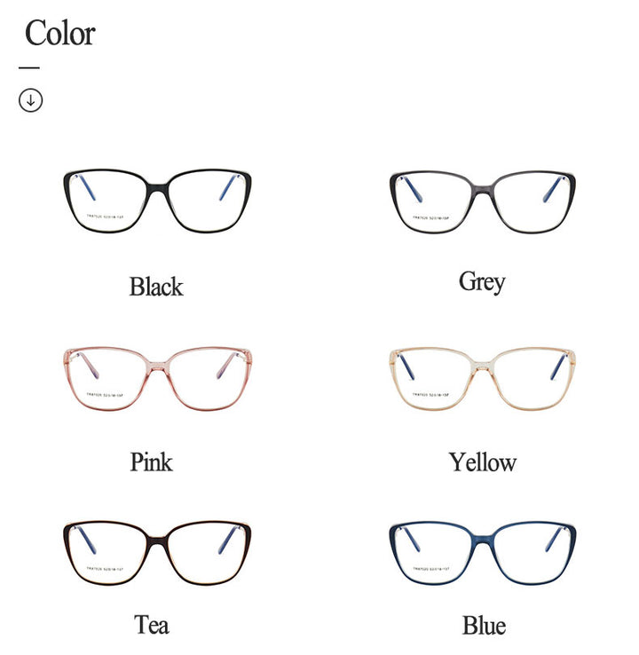 Hotony Women's Full Rim TR 90 Resin Cat Eye Frame Eyeglasses 7020 Full Rim Hotony