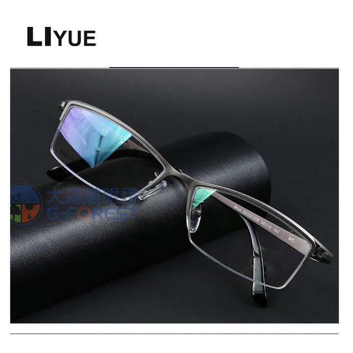 Oveliness Men's Full Rim Square Titanium Eyeglasses 36053 Full Rim Oveliness Default Title