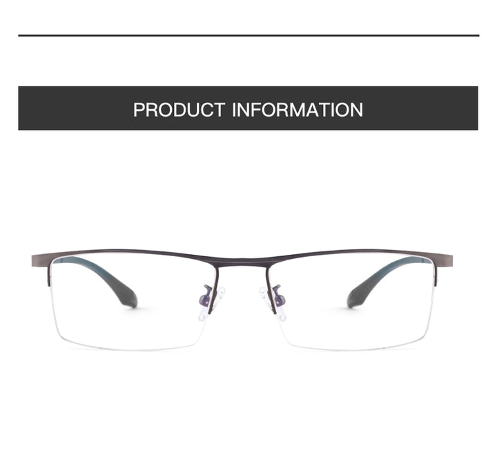 Hotochki Unisex Semi Rim Alloy Frame Eyeglasses P9001 Semi Rim Hotochki