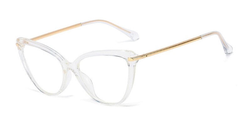 CCspace Unisex Full Rim Cat Eye Tr90 Titanium Frame Eyeglasses 45963 Full Rim CCspace C5 clear