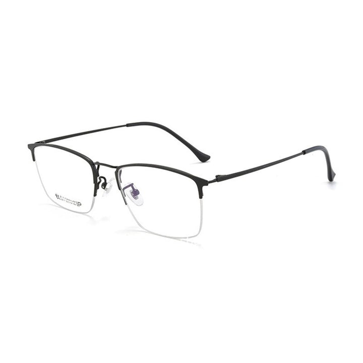 Handoer Unisex Semi Rim Square Titanium Eyeglasses 8017 Semi Rim Handoer