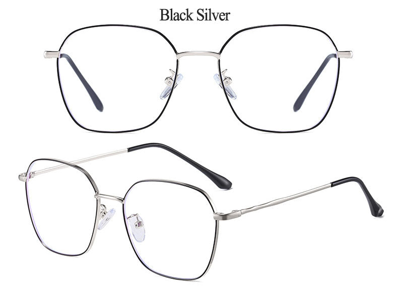 Hotony Unisex Full Rim Alloy Polygonal Frame Eyeglasses Zy9037 Full Rim Hotony