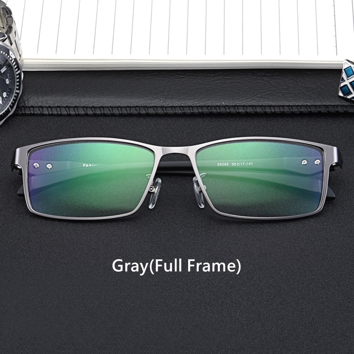 Yimaruili Men's Semi Or Full Rim Alloy Frame Eyeglasses 66071/66085 Full Rim Yimaruili Eyeglasses Gray(Full Frame)