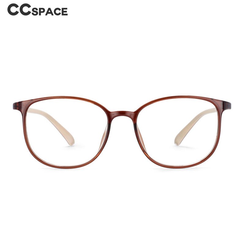 CCspace Unisex Full Rim Round Square Tr 90 Titanium Frame Eyeglasses 53870 Full Rim CCspace
