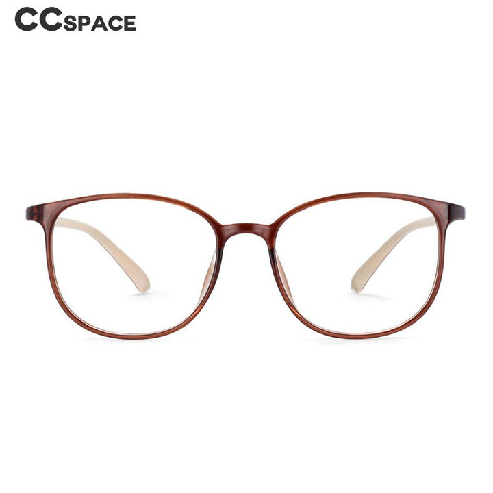 CCspace Unisex Full Rim Round Square Tr 90 Titanium Frame Eyeglasses 53870 Full Rim CCspace