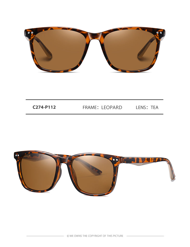 Lm Unisex Full Rim Square TR 90 Titanium Frame Polarized Sunglasses WLM3399 Sunglasses Lm