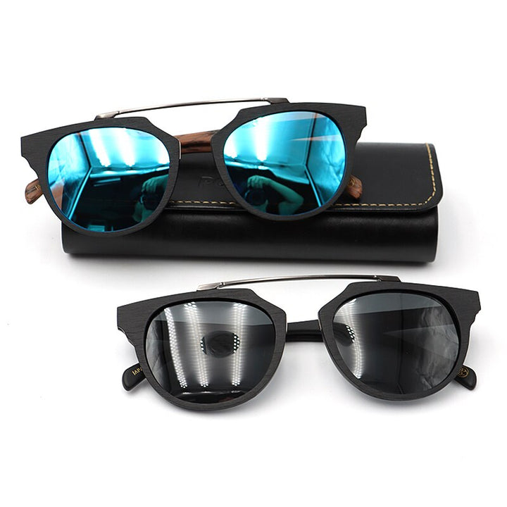 Hdcrafter Unisex Full Rim Cat Eye Wooden Acetate Frame Polarized Sunglasses Ps7177 Sunglasses HdCrafter Sunglasses