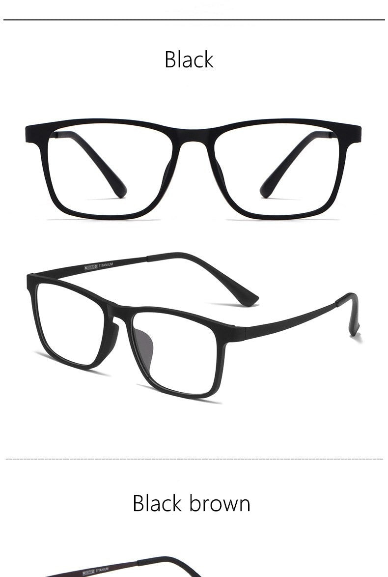 Yimaruili Men's Titanium Full Rim Square Eyeglasses HR3068 Full Rim Yimaruili Eyeglasses