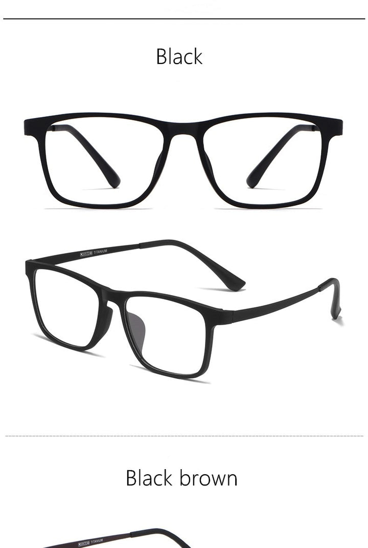 Yimaruili Men's Titanium Full Rim Square Eyeglasses HR3068 Full Rim Yimaruili Eyeglasses
