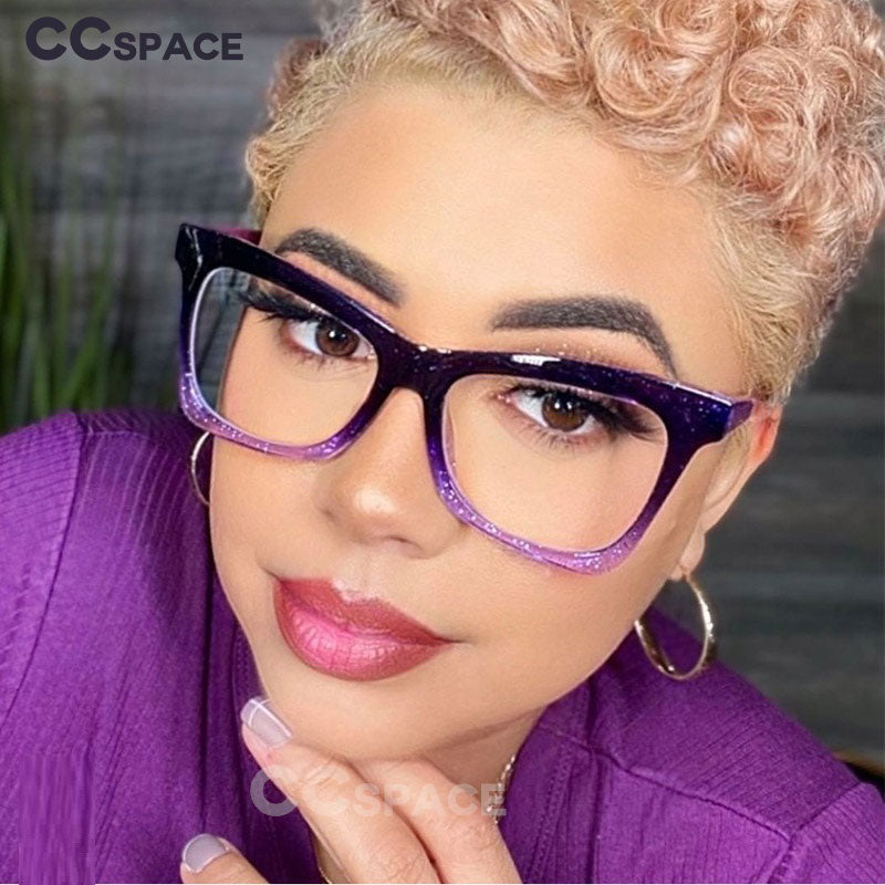 CCspace Unisex Full Rim Square Cat Eye Tr 90 Titanium Frame Eyeglasses 49547 Full Rim CCspace