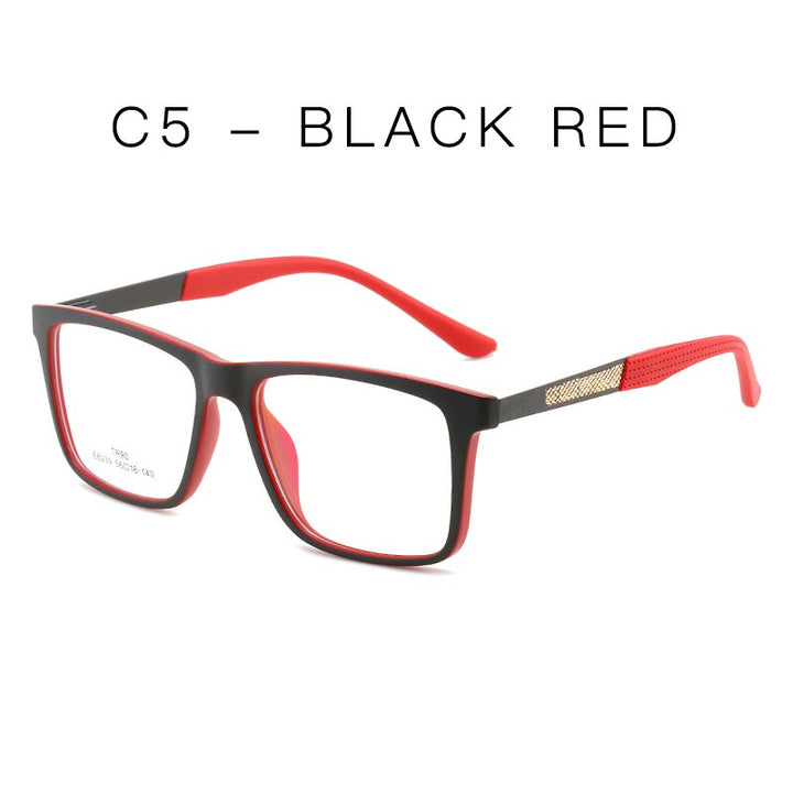 Handoer Unisex Full Rim Square Tr 90 Eyeglasses 8239 Full Rim Handoer C5