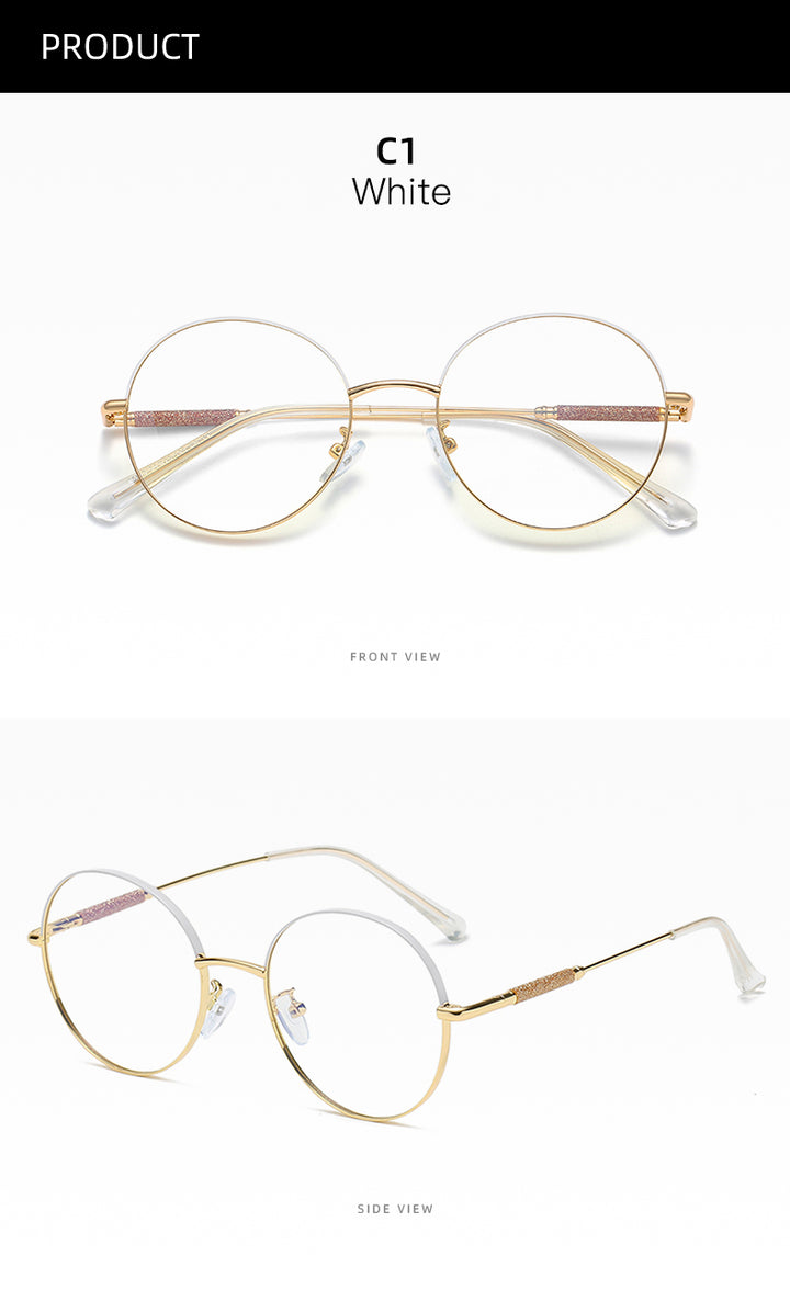 Hotony Women's Full Rim Round Alloy Frame Eyeglasses 95818 Full Rim Hotony