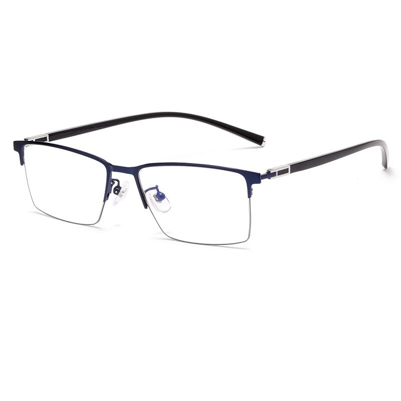 Yimaruili Men's Full Rim Titanium Alloy Frame Eyeglasses  P9832 Full Rim Yimaruili Eyeglasses Blue