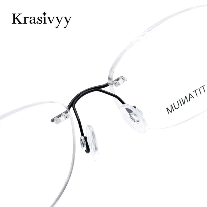 Krasivyy Unisex Rimless Square Titanium Eyeglasses Kr16011 Rimless Krasivyy