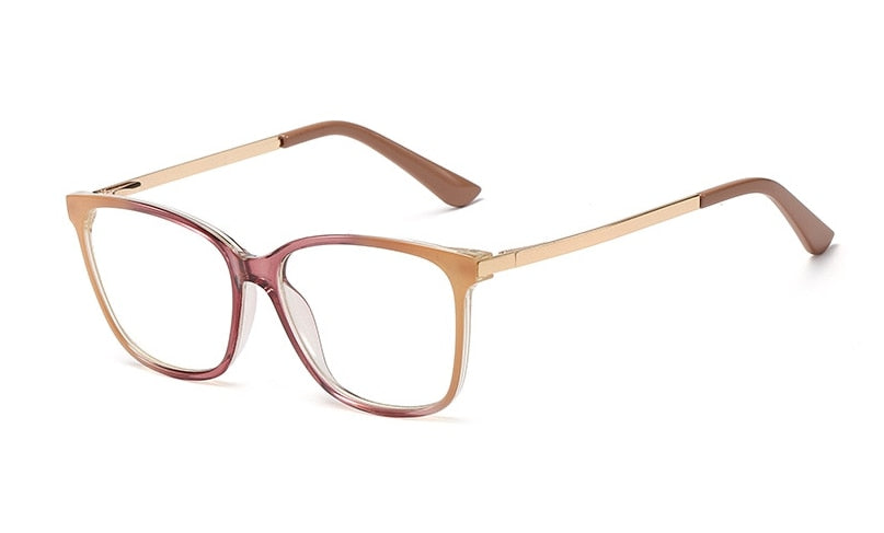 CCspace Unisex Full Rim Square Cat Eye Tr 90 Titanium Frame Eyeglasses 48152 Full Rim CCspace C4PinkPurple