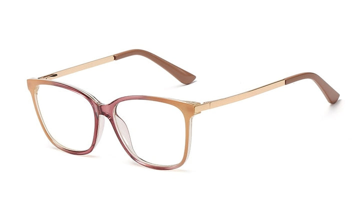 CCspace Unisex Full Rim Square Cat Eye Tr 90 Titanium Frame Eyeglasses 48152 Full Rim CCspace C4PinkPurple