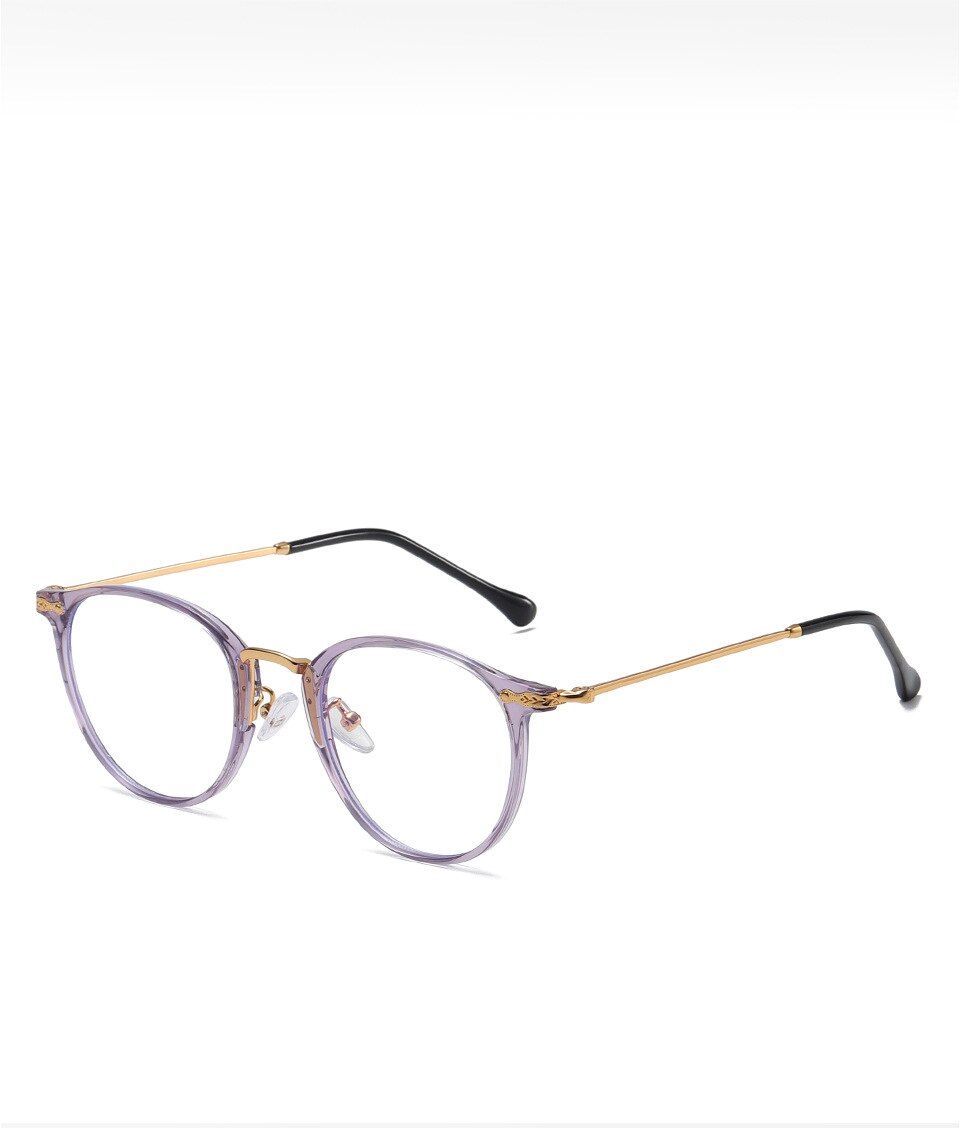 Yimaruili Women's Full Rim Round Resin Metal Frame Eyeglasses 8303 Full Rim Yimaruili Eyeglasses   