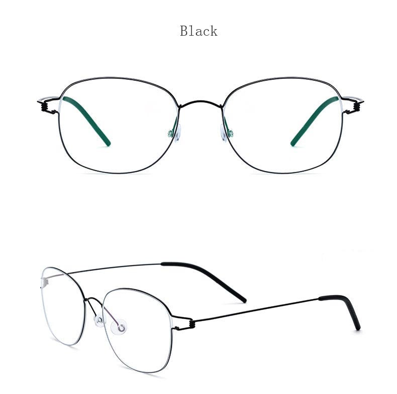 Hdcrafter Unisex Full Rim Round Titanium Screwless Frame Eyeglasses 28618 Full Rim Hdcrafter Eyeglasses