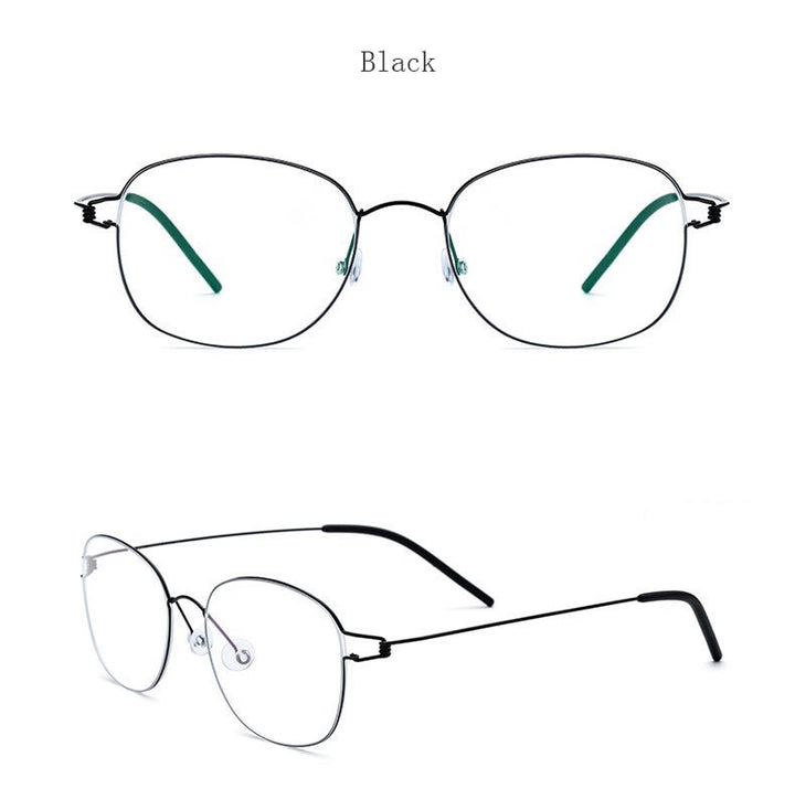 Hdcrafter Unisex Full Rim Round Titanium Screwless Frame Eyeglasses 28618 Full Rim Hdcrafter Eyeglasses