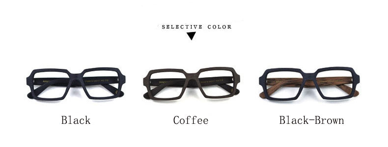 Hdcrafter Unisex Full Rim Oversized Square Wood Frame Eyeglasses Ps9019 Full Rim Hdcrafter Eyeglasses