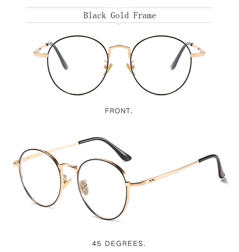 Hdcrafter Unisex Full Rim Round Alloy Frame Eyeglasses Anti Blue Light Lenses 2355 Full Rim Hdcrafter Eyeglasses