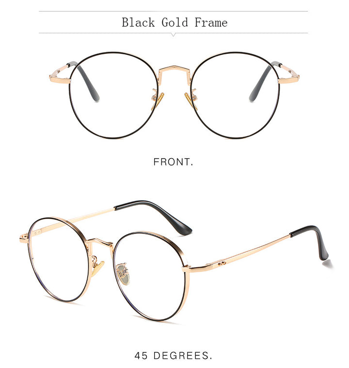 Hdcrafter Unisex Full Rim Round Alloy Frame Eyeglasses Anti Blue Light Lenses 2355 Full Rim Hdcrafter Eyeglasses