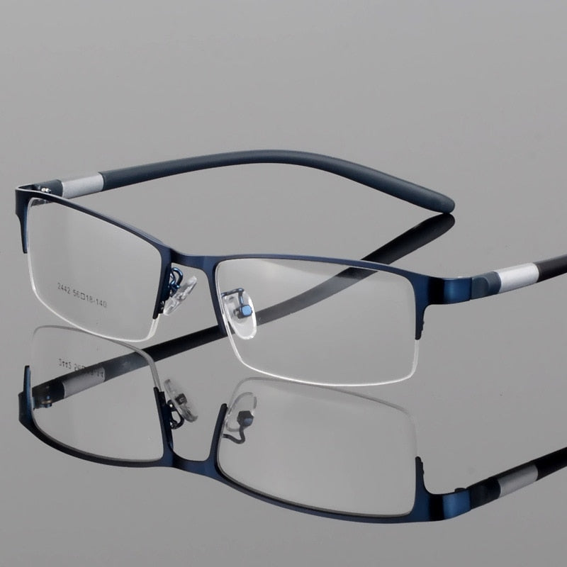 Hotony Unisex Semi Rim Alloy Frame TR 90 Temple Eyeglasses 2242 Semi Rim Hotony