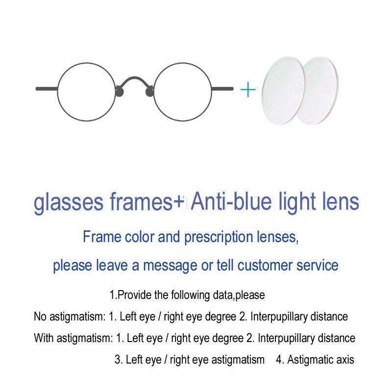 Yujo Unisex Full Rim 35mm Round Stainless Steel Eyeglasses Y055 Full Rim Yujo C5