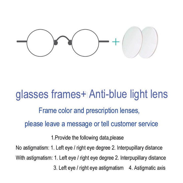Yujo Unisex Full Rim 35mm Round Stainless Steel Eyeglasses Y055 Full Rim Yujo C5