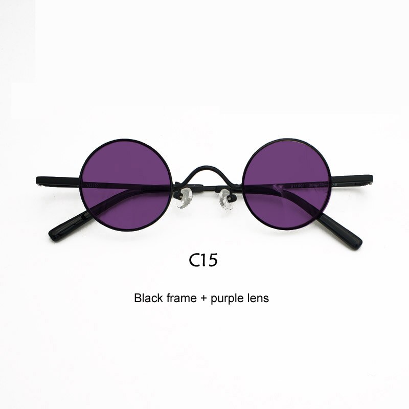 Yujo Unisex Acetate Alloy Small Round Sunglasses Y050 Sunglasses Yujo C15 China