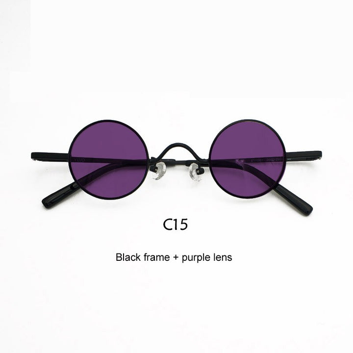 Yujo Unisex Acetate Alloy Small Round Sunglasses Y050 Sunglasses Yujo C15 China