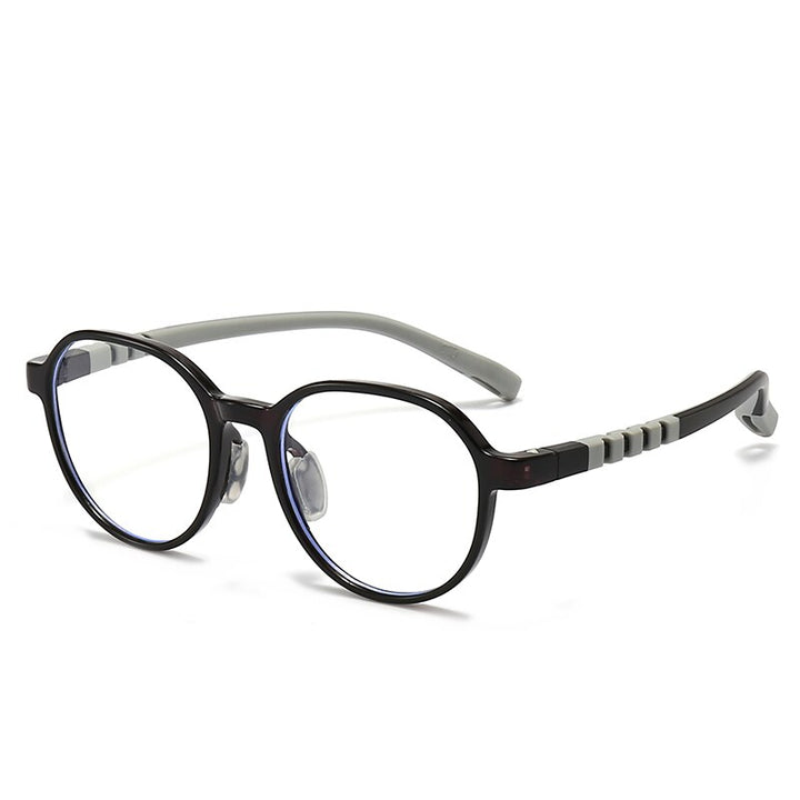 Oveliness Unisex Children's Full Rim Round Square Tr 90 Titanium Eyeglasses Trd110 Full Rim Oveliness c1 black grey