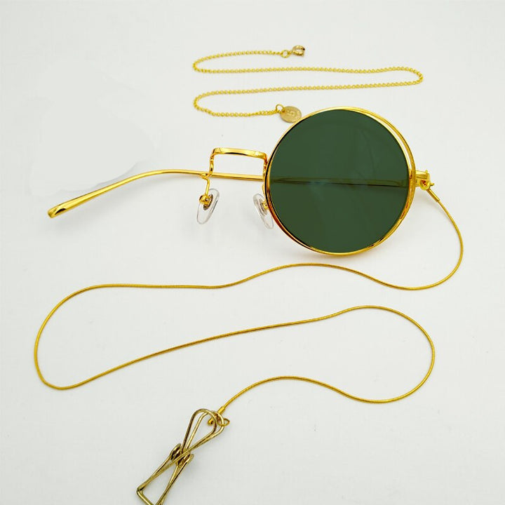 Yujo Unisex Full Rim Round Alloy Cosplay Lolita Style Monocle 2359 Monocle Yujo Golden left eye 1 China