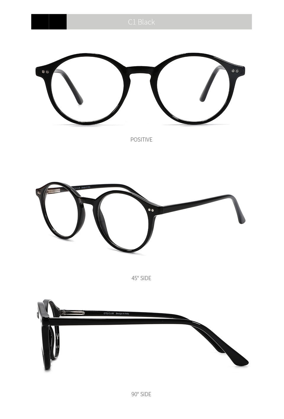 Kansept Unisex Full Rim Round Acetate Titanium Frame Eyeglasses Cp1007 Full Rim Kansept