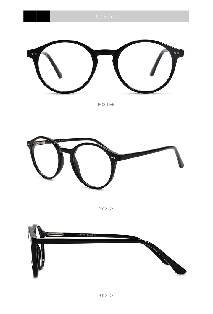 Kansept Unisex Full Rim Round Acetate Titanium Frame Eyeglasses Cp1007 Full Rim Kansept