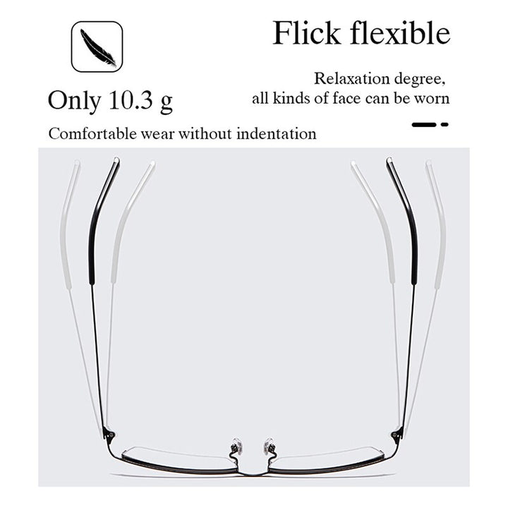 Hotochki Men's Semi Rim Alloy Frame Eyeglasses Z17003 Semi Rim Hotochki