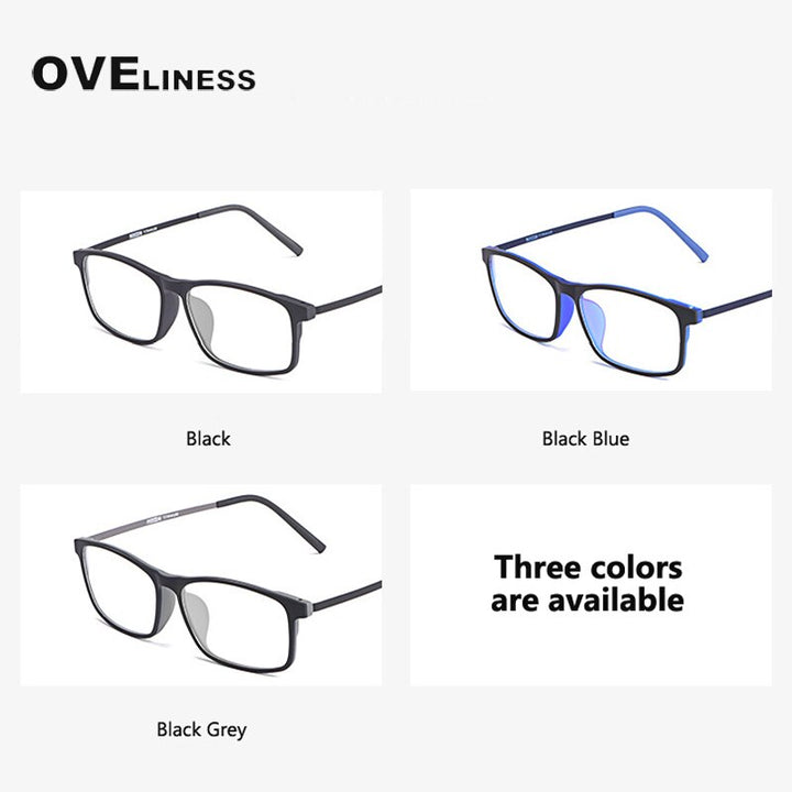 Oveliness Unisex Full Rim Square Ultem Resin Titanium Eyeglasses Ol20p99 Full Rim Oveliness