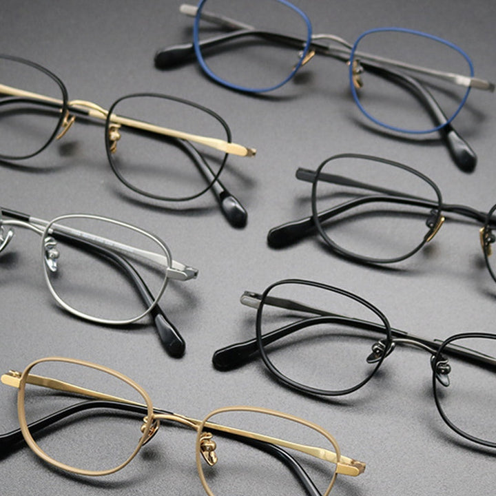 Gatenac Unisex Full Rim Square Titanium Frame Eyeglasses Gxyj616 Full Rim Gatenac