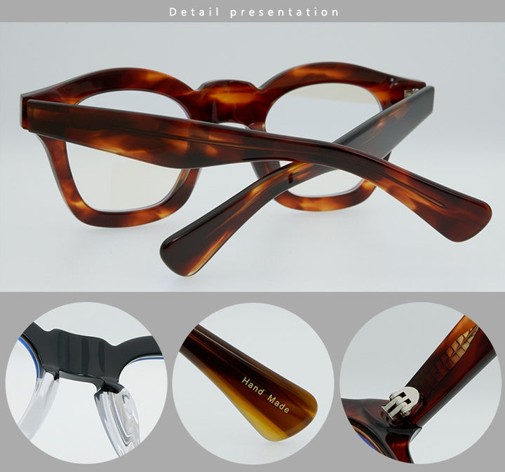 CCspace Unisex Full Rim Round Acetate Reading Glasses R47361 Reading Glasses CCspace