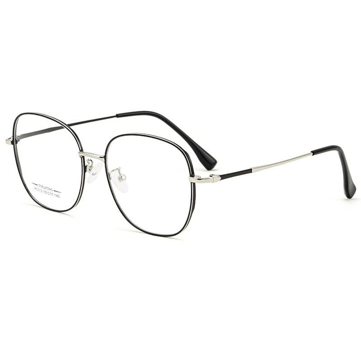 Hotony Unisex Full Rim Aluminum Magnesium Alloy Frame Eyeglasses AC012 Full Rim Hotony Black Silver