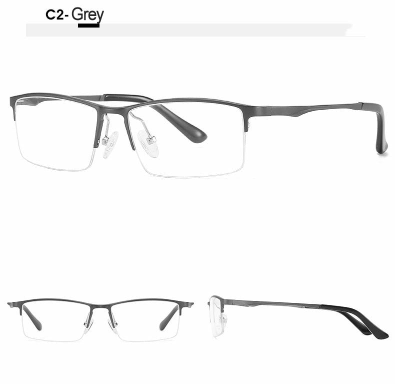 Hotochki Unisex Semi Rim Aluminum Magnesium Alloy Frame Eyeglasses 6297 Semi Rim Hotochki