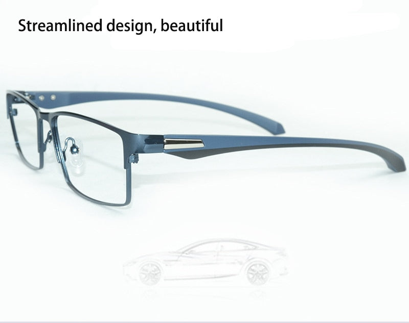 Bclear Men's Semi Rim Square Titanium Alloy Eyeglasses 66071 Semi Rim Bclear