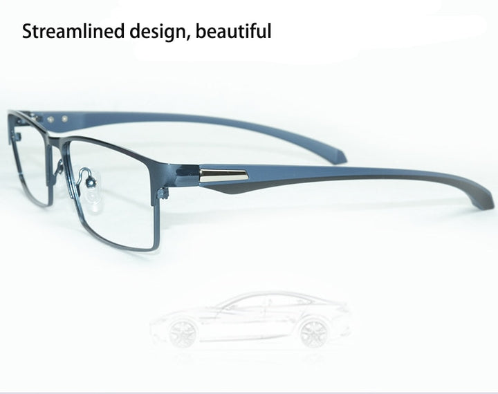Bclear Men's Semi Rim Square Titanium Alloy Eyeglasses 66071 Semi Rim Bclear