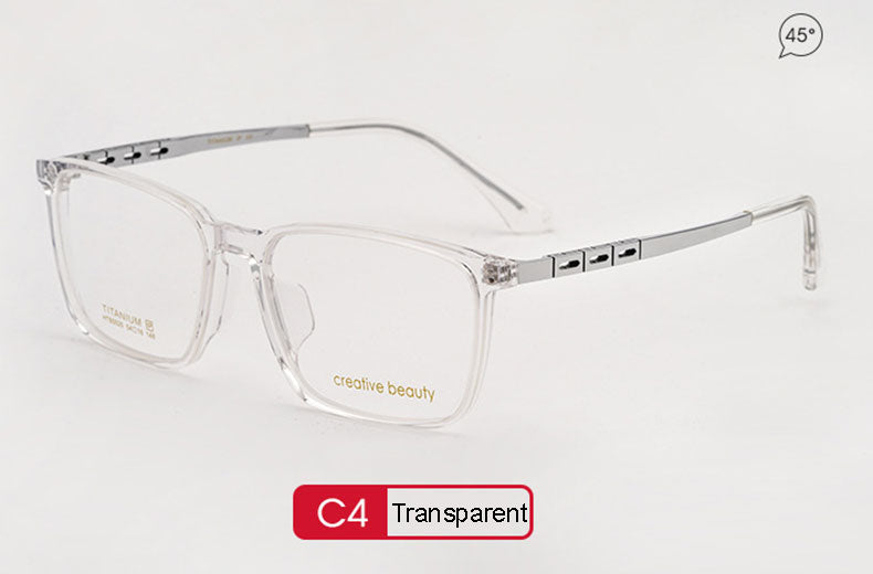 Hotony Men's Full Rim TR 90 Resin Titanium Square Frame Eyeglasses 5020 Full Rim Hotony