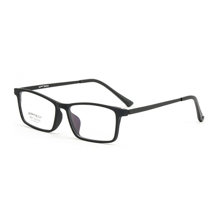 Hotony Unisex Full Rim Rectangle TR 90 Resin B Titanium Frame Eyeglasses 9821 Full Rim Hotony black
