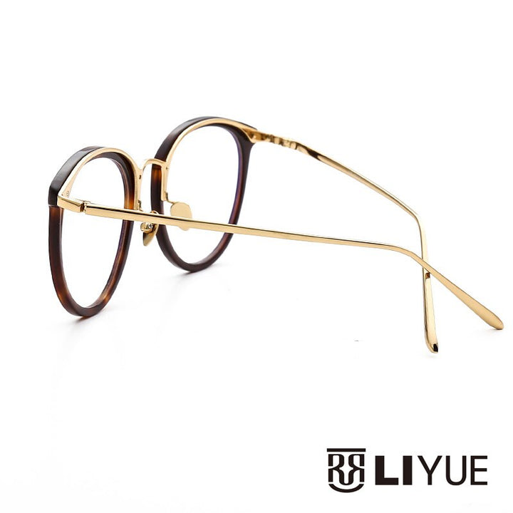 Oveliness Unisex Full Rim Round Alloy Acetate Eyeglasses 251 Full Rim Oveliness