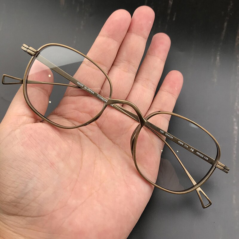 Gatenac Men's Full Rim Square Titanium Frame Eyeglasses Gxyj258 Full Rim Gatenac 1