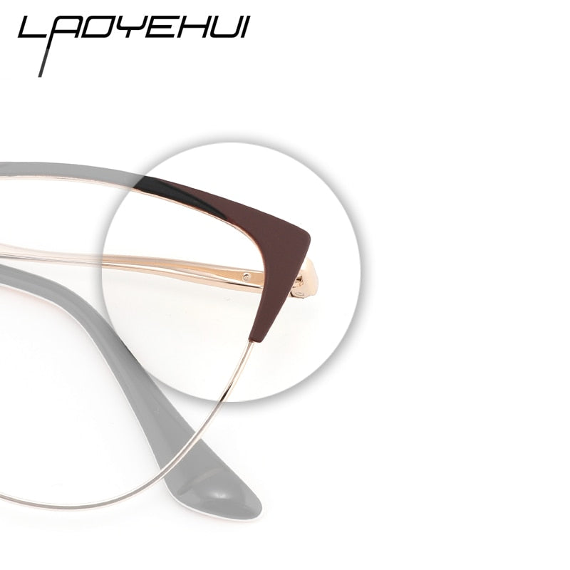 Laoyehui Women's Eyeglasses Cat Eye Alloy Frame 18026 Full Rim Laoyehui