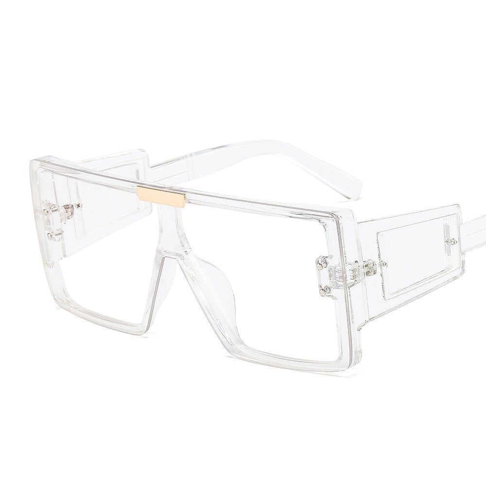 CCspace Women's Full Rim Oversized Square Resin Frame Sunglasses 46661 Sunglasses CCspace Sunglasses C8Clear