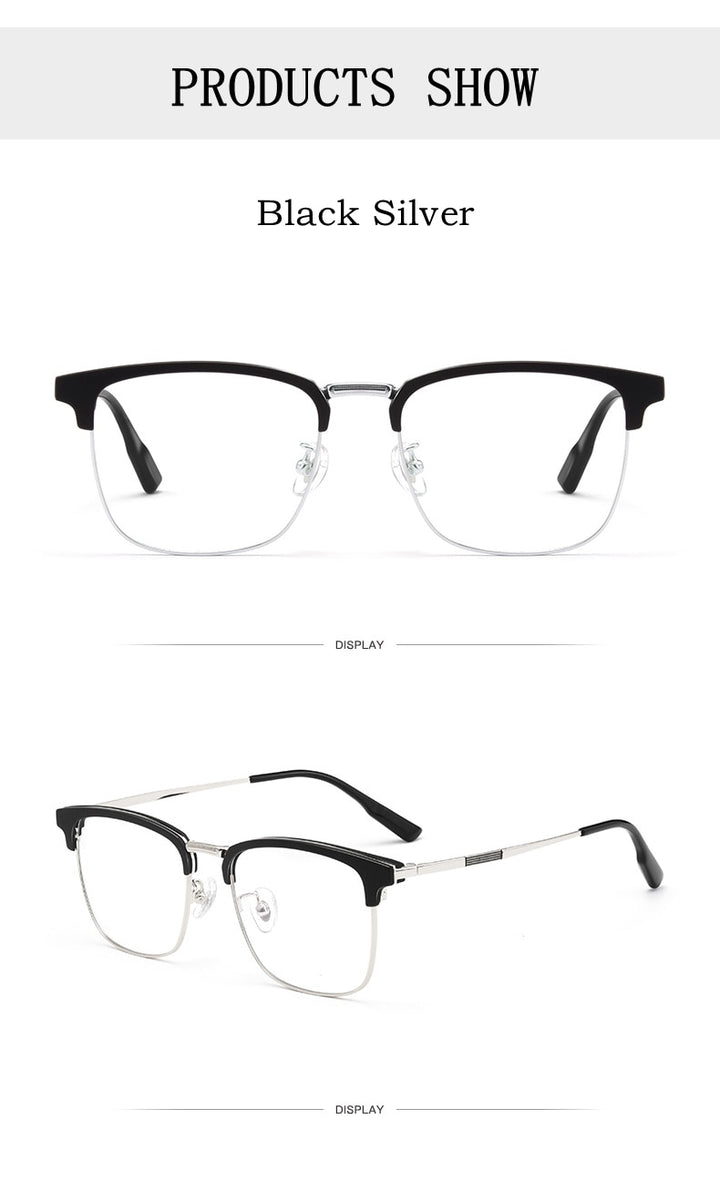 Yimaruili Men's Full Rim Square β Titanium Frame Eyeglasses 2312YJ Full Rim Yimaruili Eyeglasses